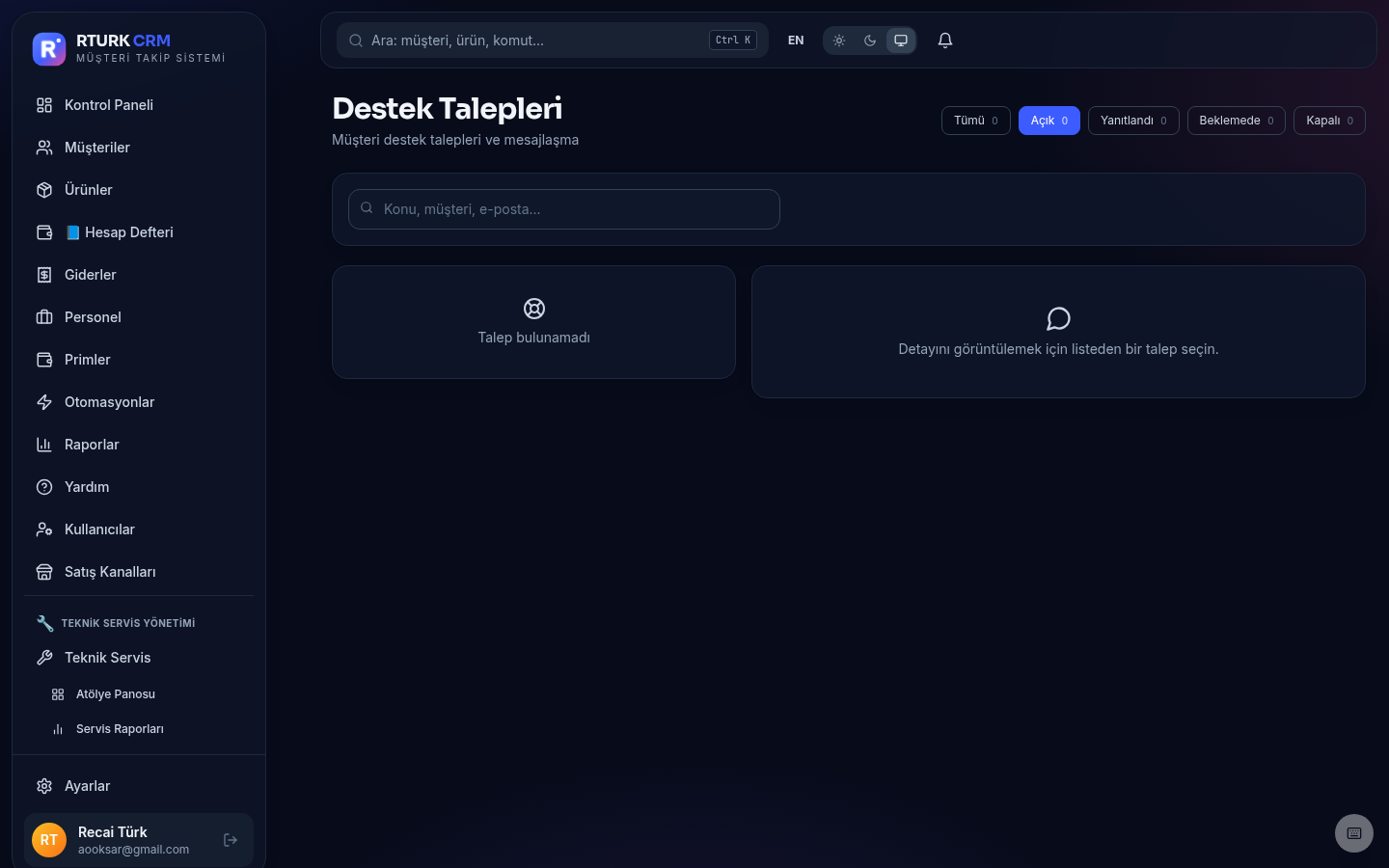 Destek talepleri