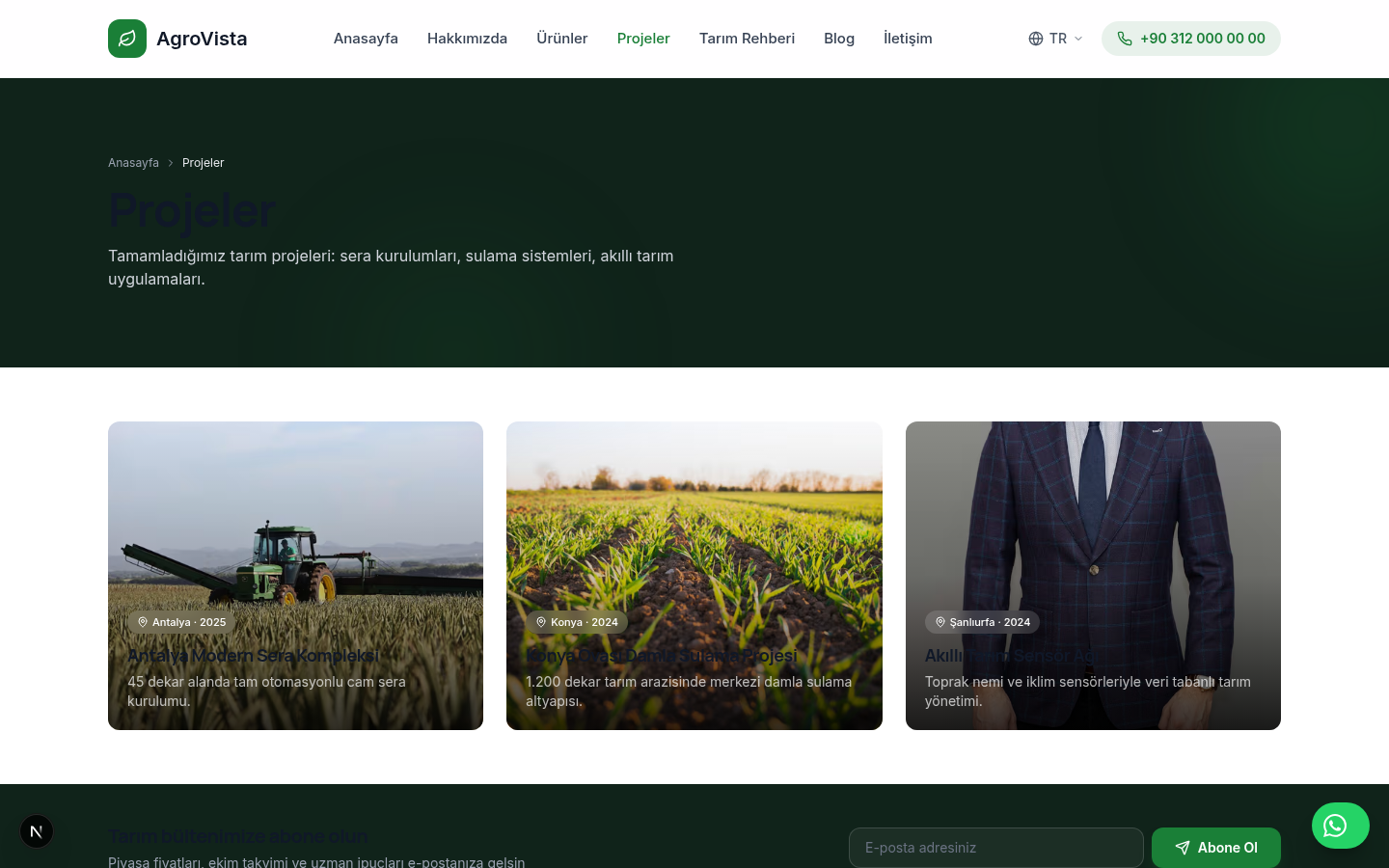 Projelerimiz — AgroVista
